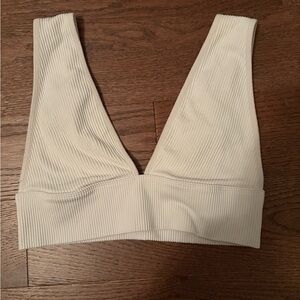 Garage White Ribbed Crop Top